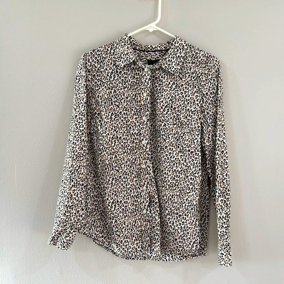 Talbots animal printed button down top - Picture 1 of 6